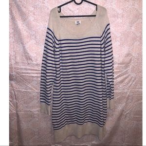 Old Navy Striped Black & Cream Sweater Dress